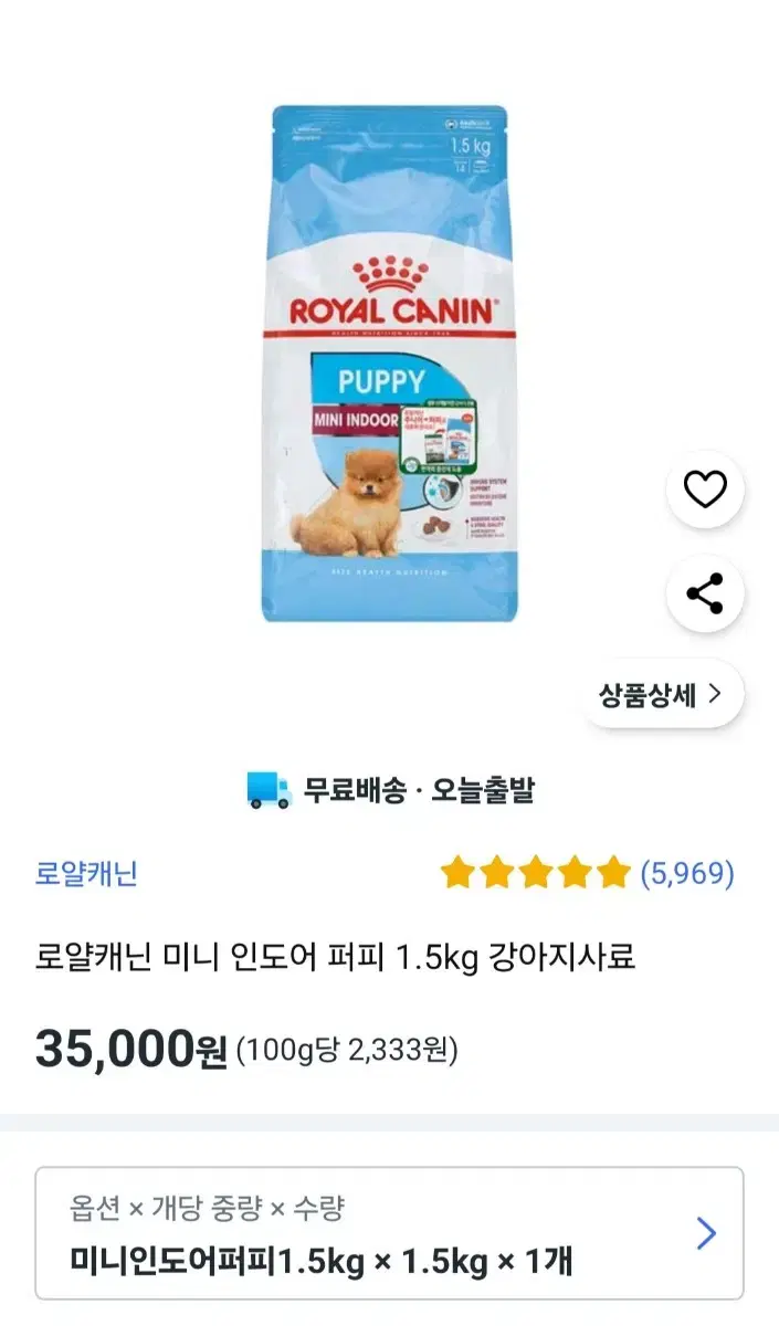 로얄캐닌 미니 인도어 퍼피 1.5kg